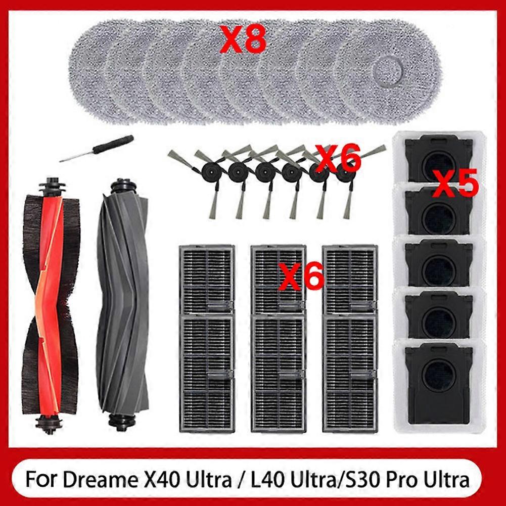28pcs Für L40 Ultra / X40 Ultra / S30 Pro Ultra Staubsauger Zubehör Hauptseite Pinsel Mopp Tuch D