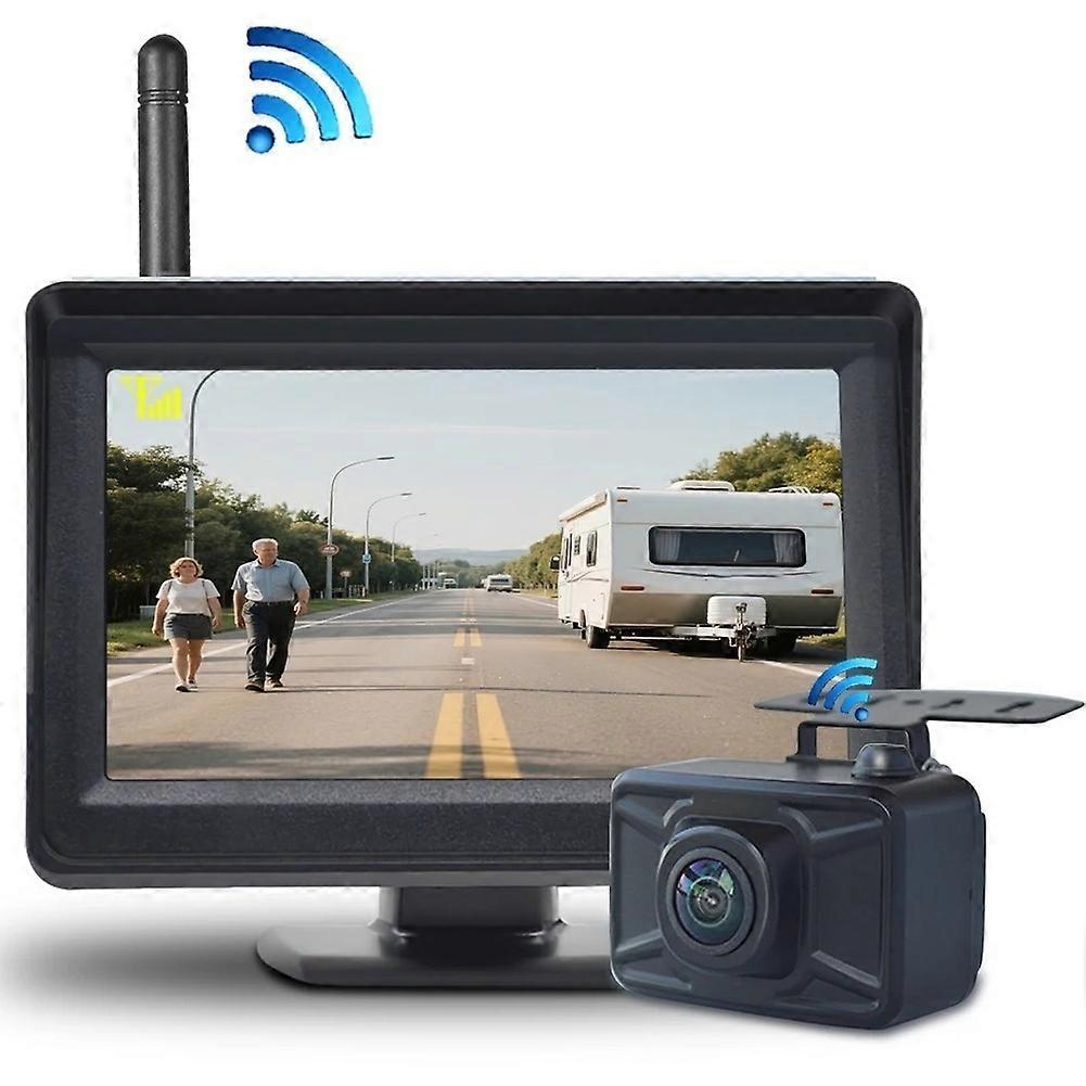 4,3-zoll-funkmonitor Mit Rückfahrkamera, Nachtsicht Und Parkassistent Für 12v/24v-lkws, Busse, Autos Und Wohnmobile.