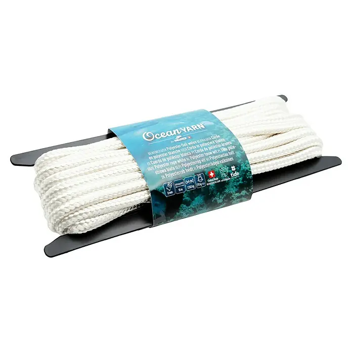 OceanYarn Polyester-Seil OCEANYARN (Länge: 10 m, Durchmesser: 8 mm, Belastbarkeit: 1.350 kg, Weiß)
