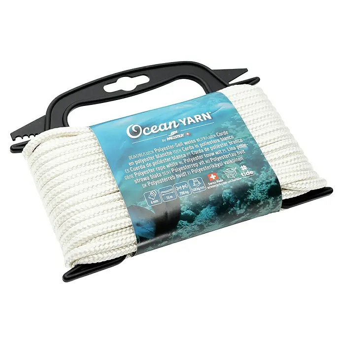 OceanYarn Polyester-Seil OCEANYARN (Länge: 15 m, Durchmesser: 6 mm, Belastbarkeit: 700 kg, Weiß)