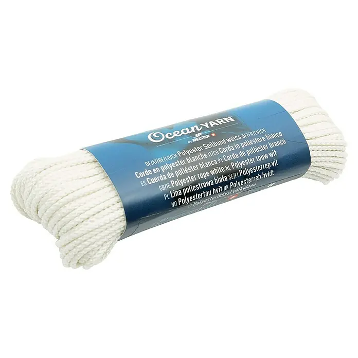 OceanYarn Polyester-Seil OCEANYARN (Länge: 20 m, Durchmesser: 2 mm, Weiß)