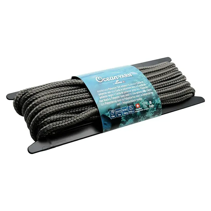 OceanYarn Polyester-Seil OCEANYARN (Länge: 10 m, Durchmesser: 8 mm, Belastbarkeit: 1.350 kg, Schwarz)
