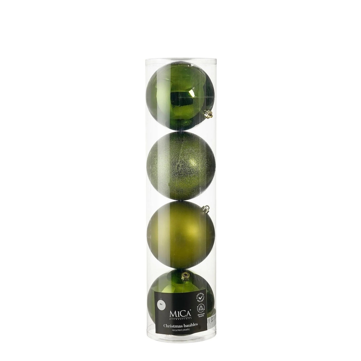 Mica Decorations Kugel-Set Bruchfest Ø 15 cm Dunkelgrün 4 Stück
