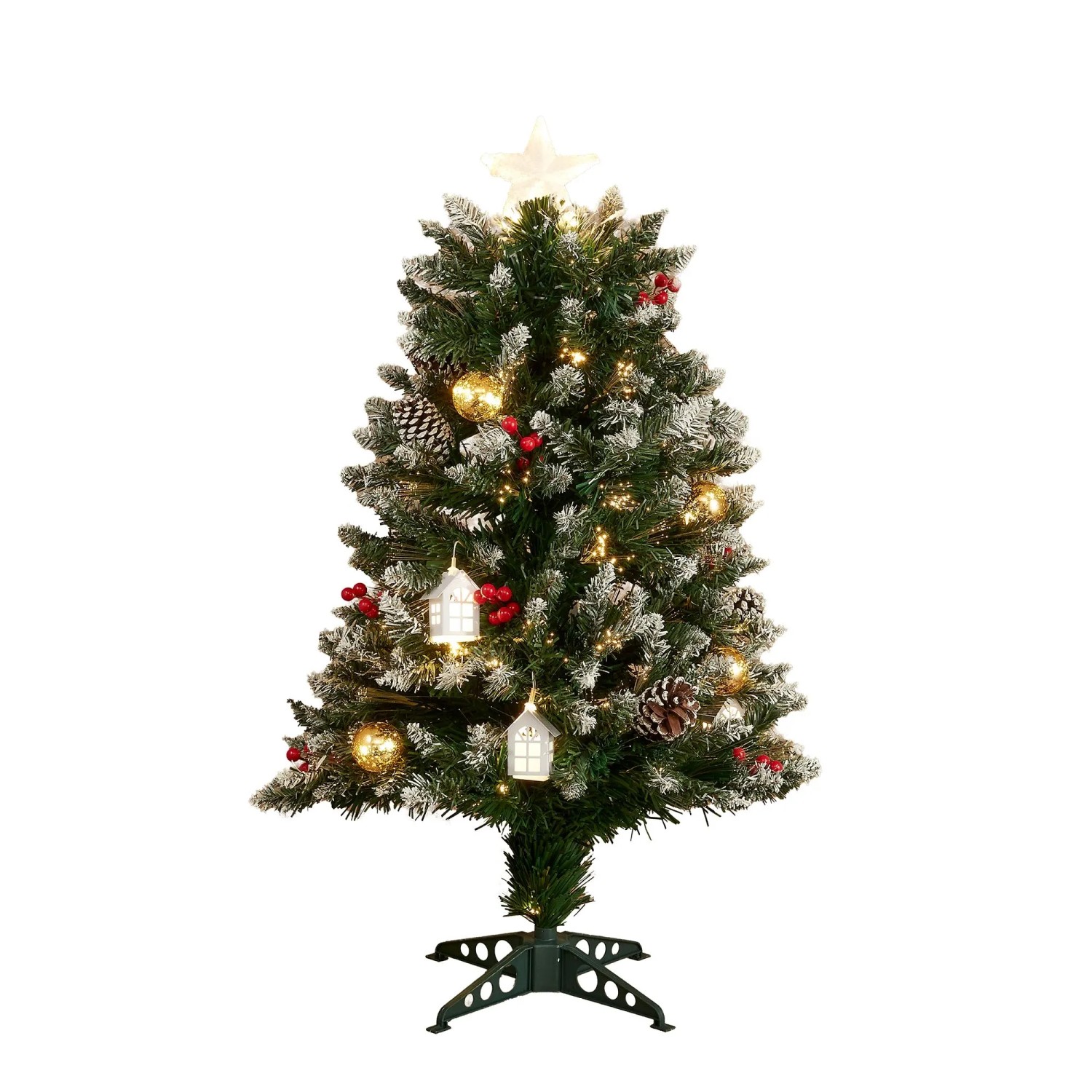 Luca Lighting Baum Elara Fibre Optic mit Adapter Ø 45 cm x 90 cm Grün