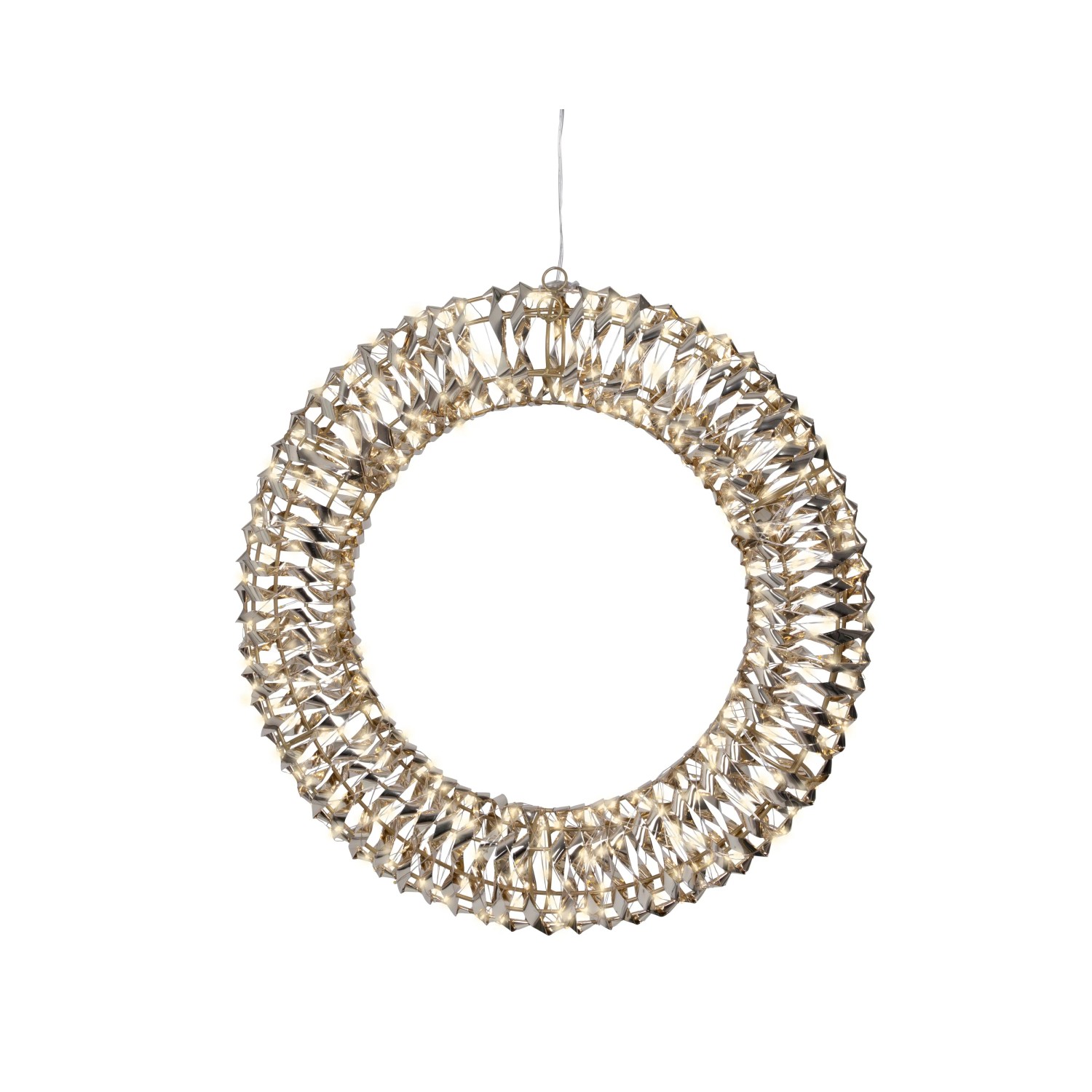 Lumineo LED-Weihnachtskranz Außen-Beleuchtung 600 Micro-LEDs Warmweiß Ø 50 cm