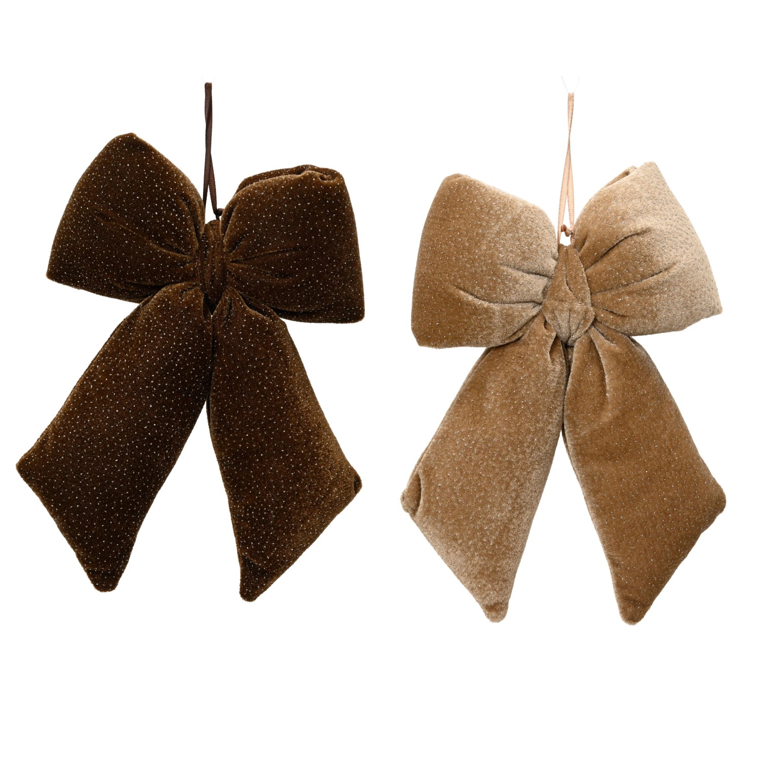 Decoris Deko-Schleife Mittel 40 cm x 35 cm x 3 cm Braun 2-fach Sortiert