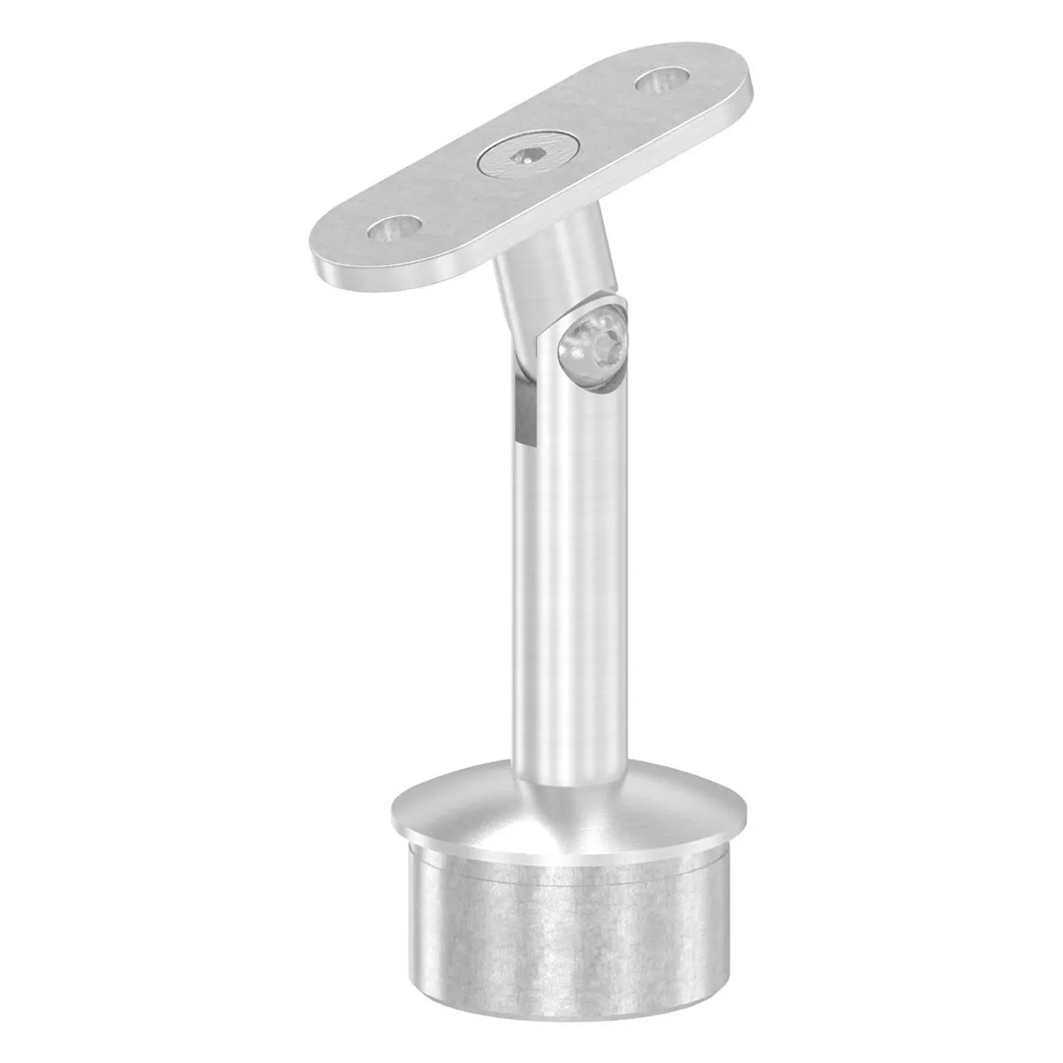 FeNau Handlaufstütze Edelstahl V2A Für Rohr Ø 42,4 X 2,0 mm Flach Mit Gelenk Geschliffen