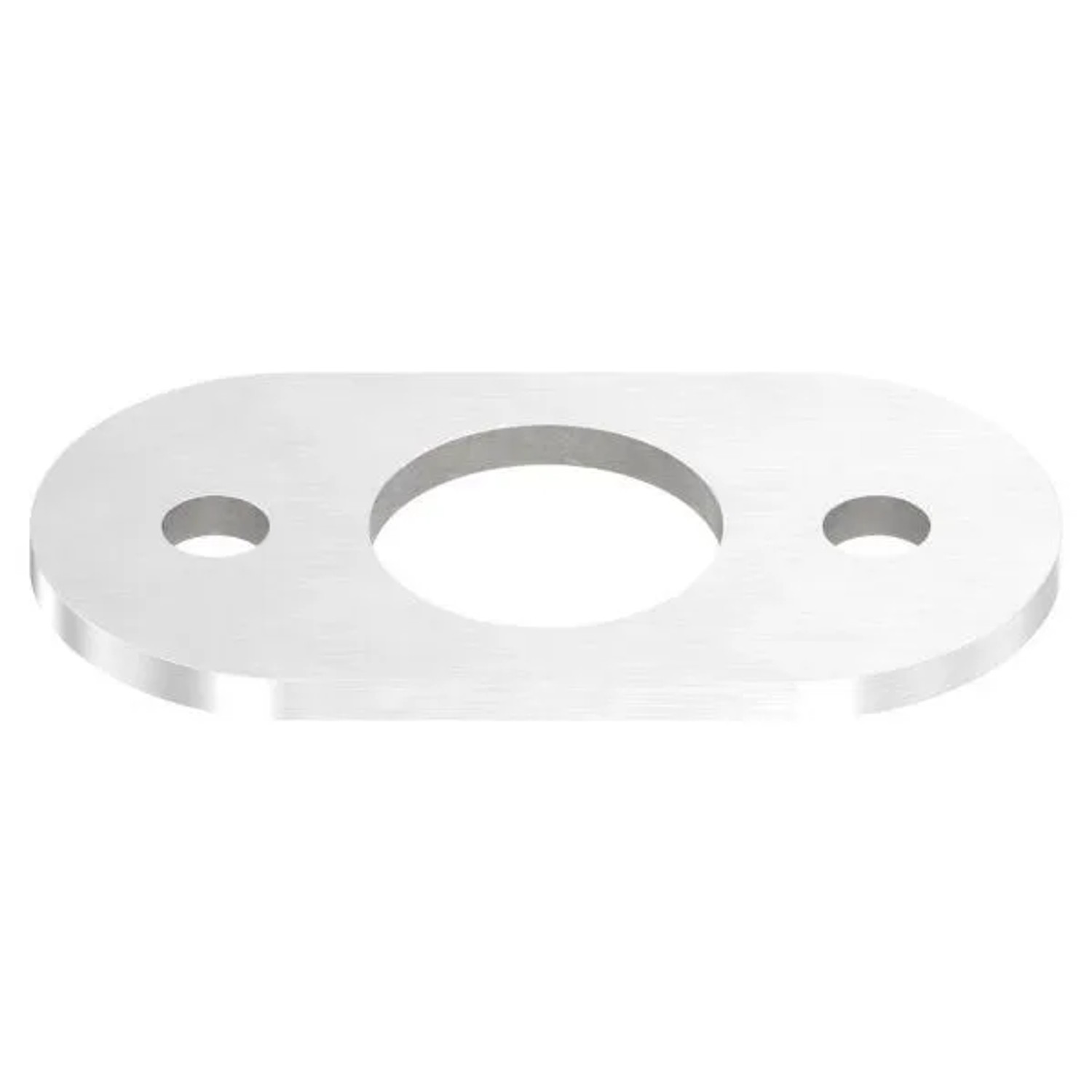 FeNau Ankerplatte Edelstahl V2A 125x65x6 mm Für Rohr Ø 42,4 mm Geschliffen Korn 240