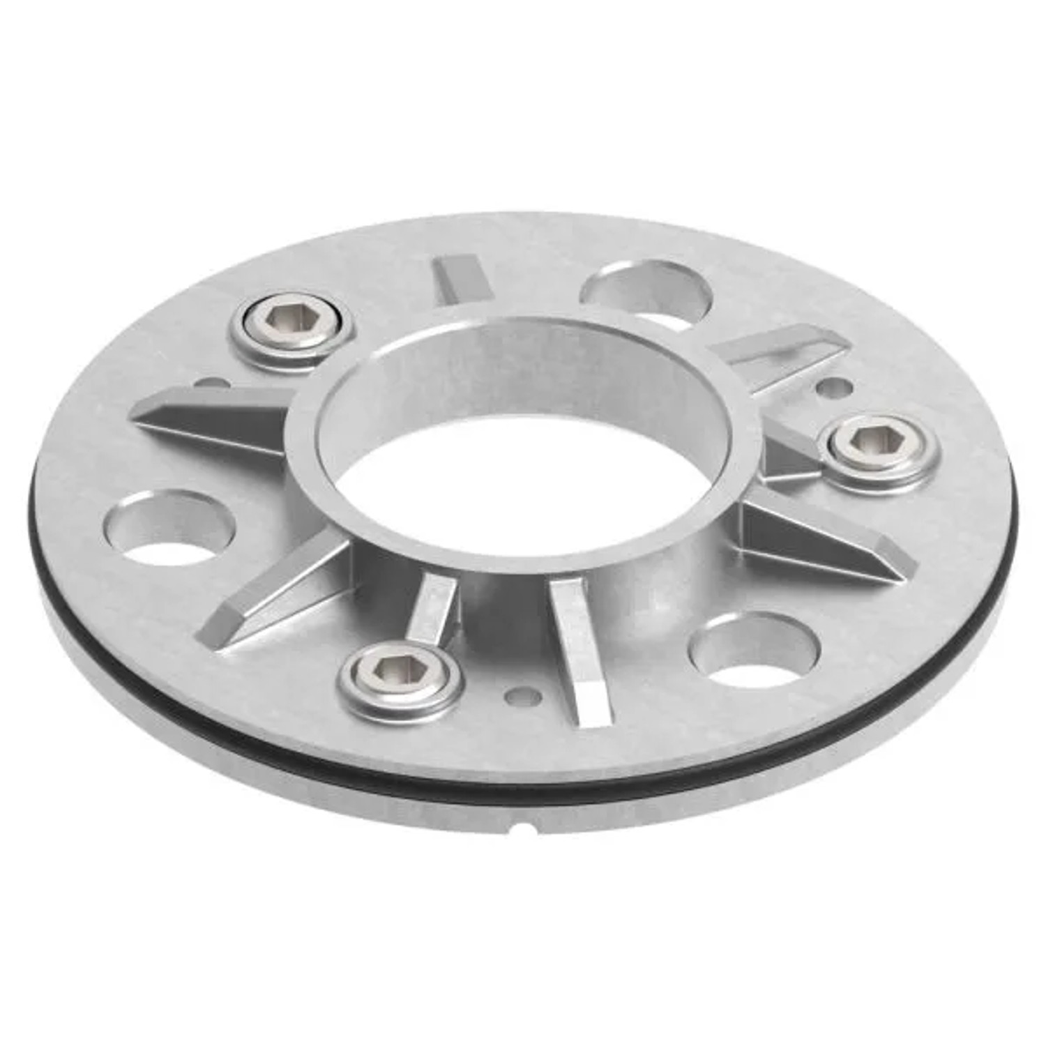 FeNau Ankerplatte Edelstahl V4A Ø 103,5 X 8 mm Für Rohr Ø 42,4 mm Mit Gummiring