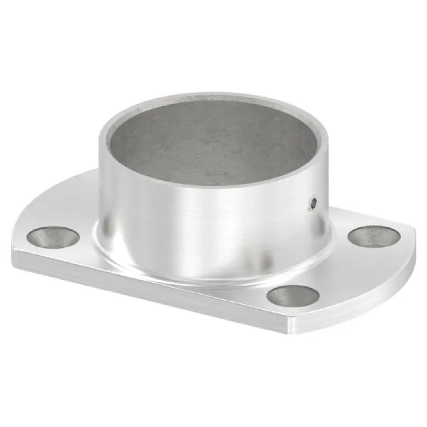 FeNau Wand- Und Bodenanker Edelstahl V2A Für Rohr Ø 48,3 mm Ronde 85 X 54 mm Geschliffen Korn 240