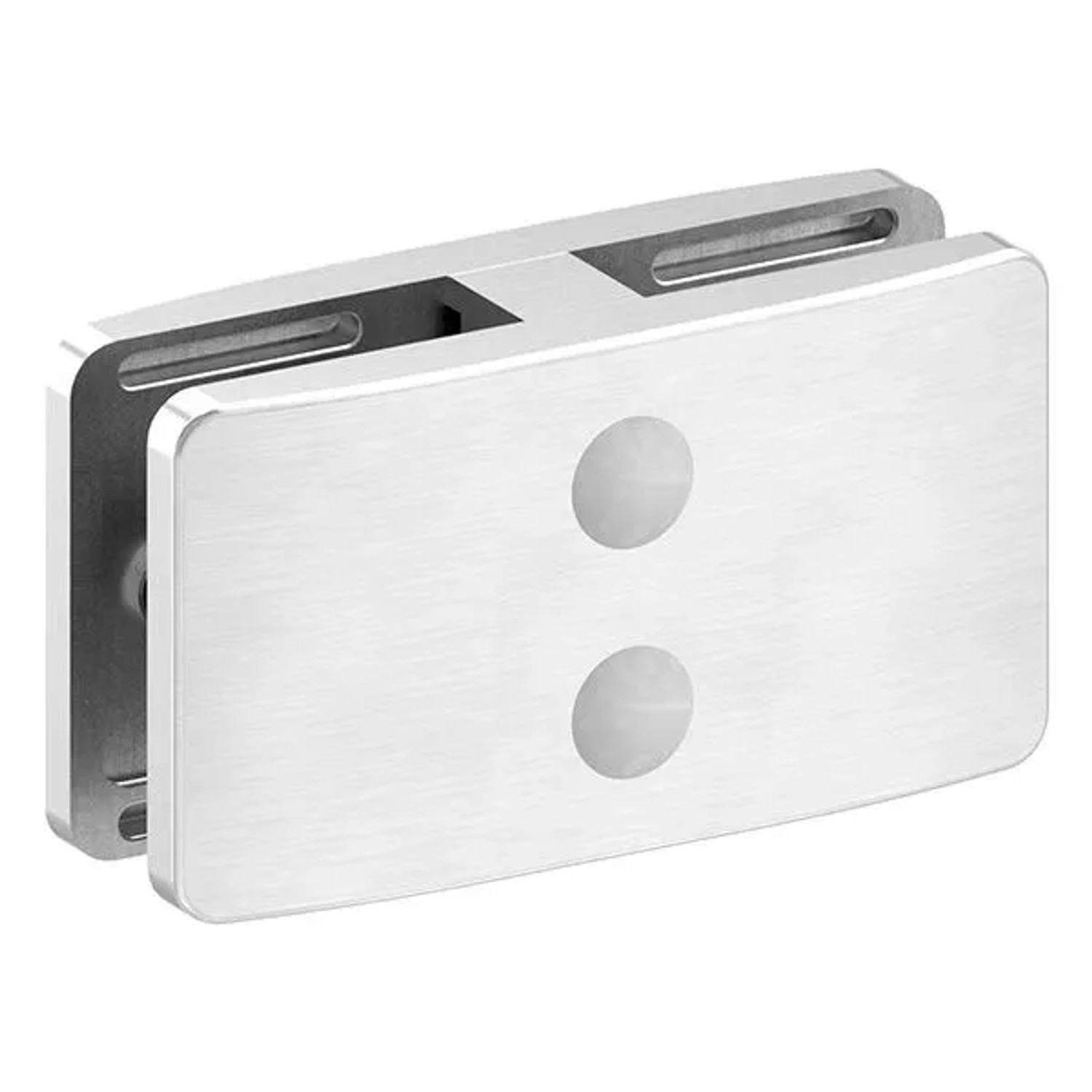 FeNau Glasklemme Edelstahl V4A 180 Grad Eckig Modell 24
