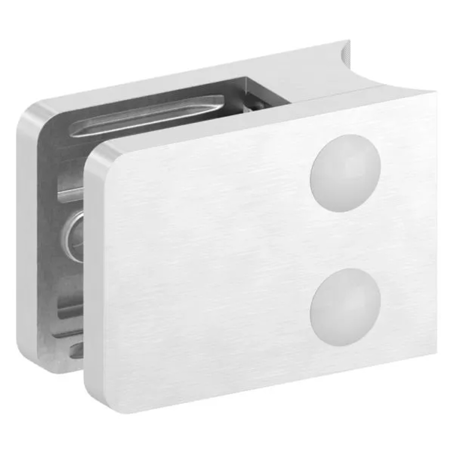 FeNau Glasklemme Edelstahl V4A 45 X 55 X 28,5 mm Für Rohr Ø 33,7 mm Eckig