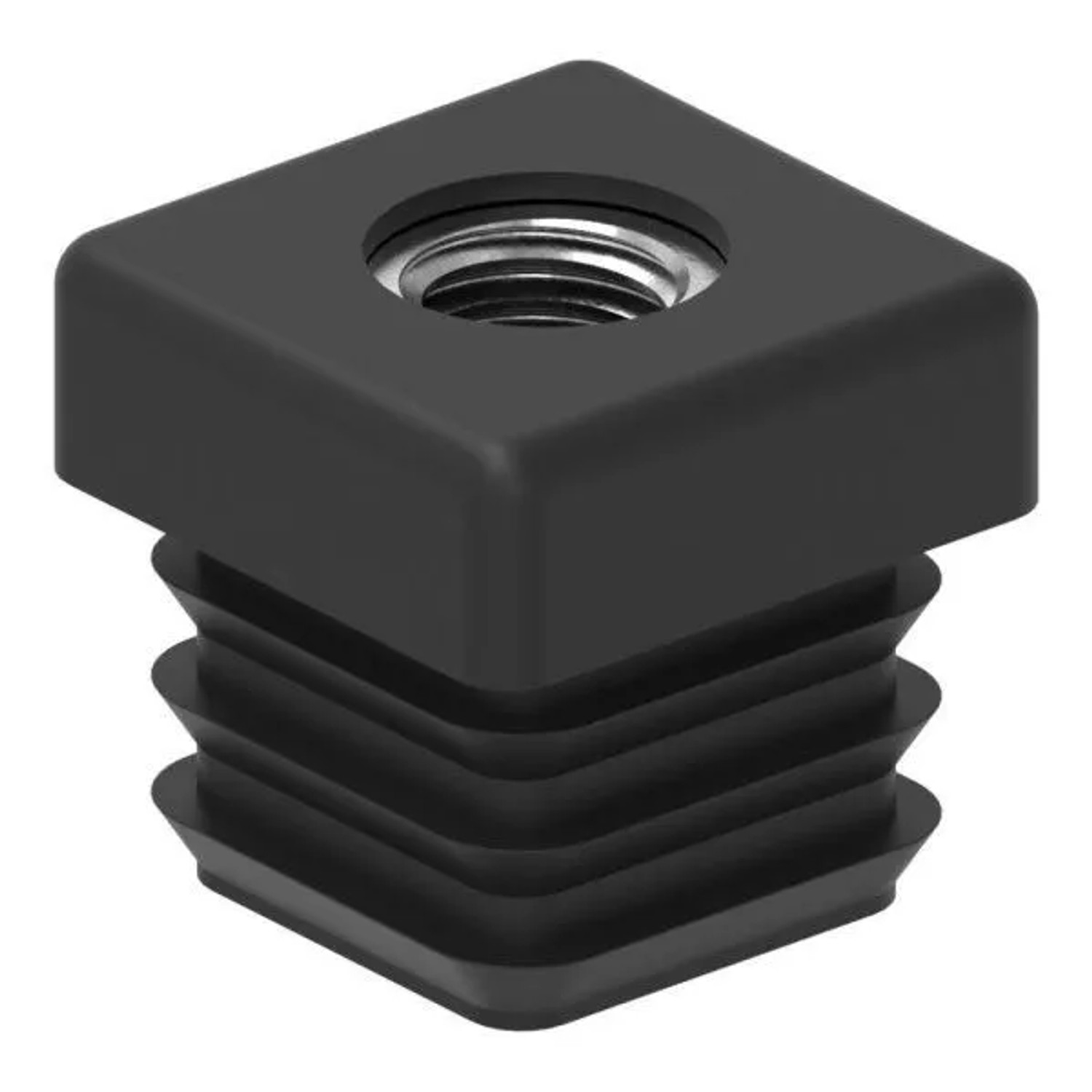 FeNau Kunststoffkappe Kunststoff Für Quadratrohr 20x20x2,0 mm Mit M8 Gewinde Schwarz