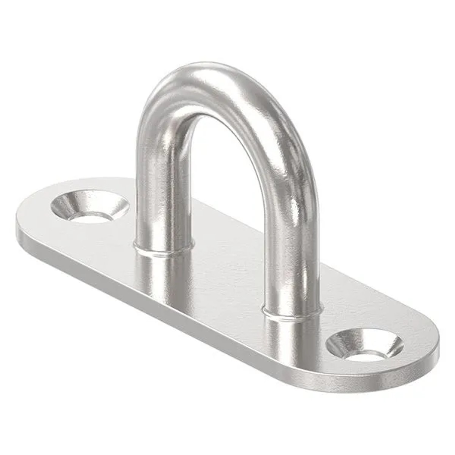 FeNau Befestigungsöse Edelstahl V4A 6 mm Rundeisen Ovale Platte 2 Bohrungen