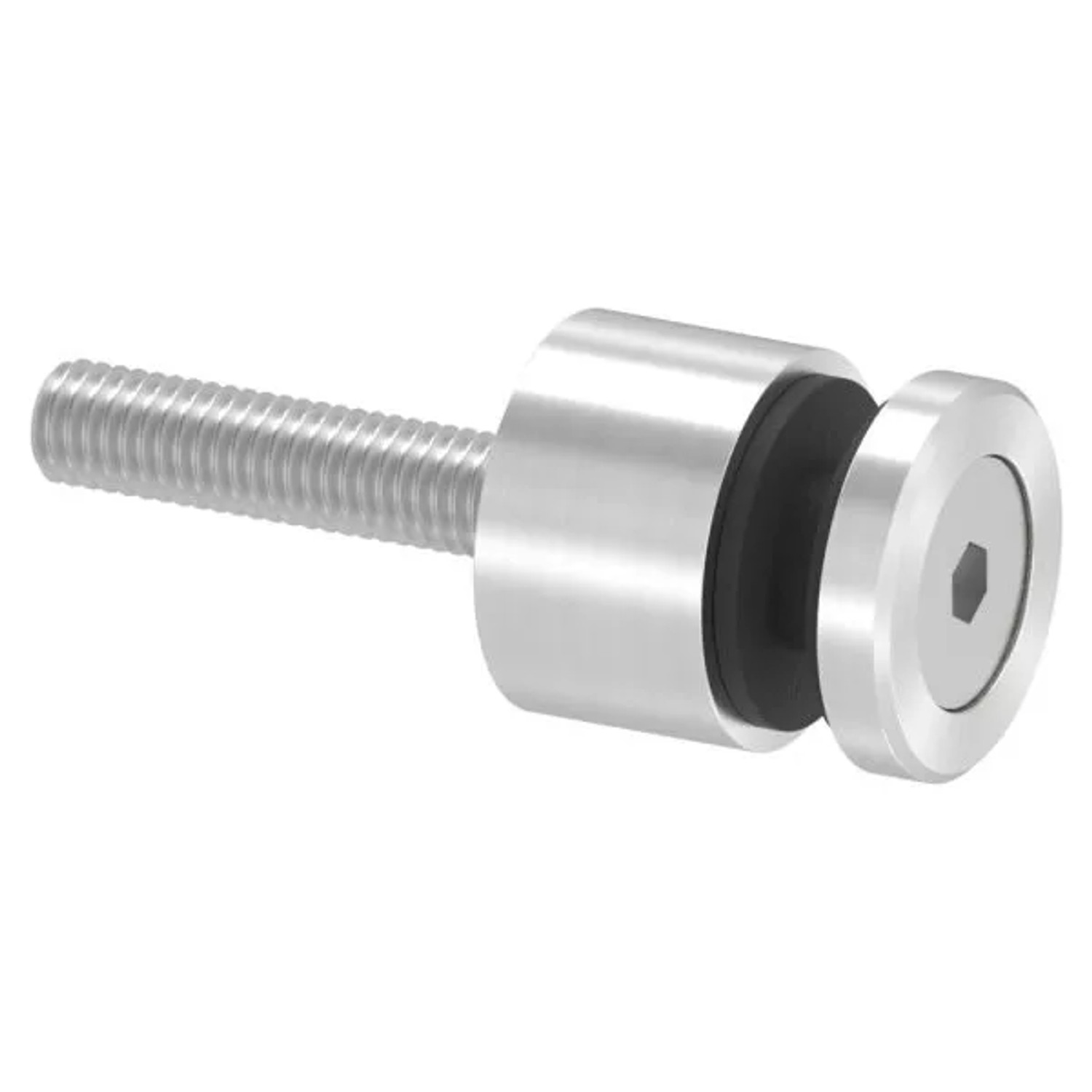 FeNau Glaspunkthalter Edelstahl V2A Ø 16 mm Klemmbereich 4,0-8,0 mm Anschluss Flach Geschliffen Korn 240