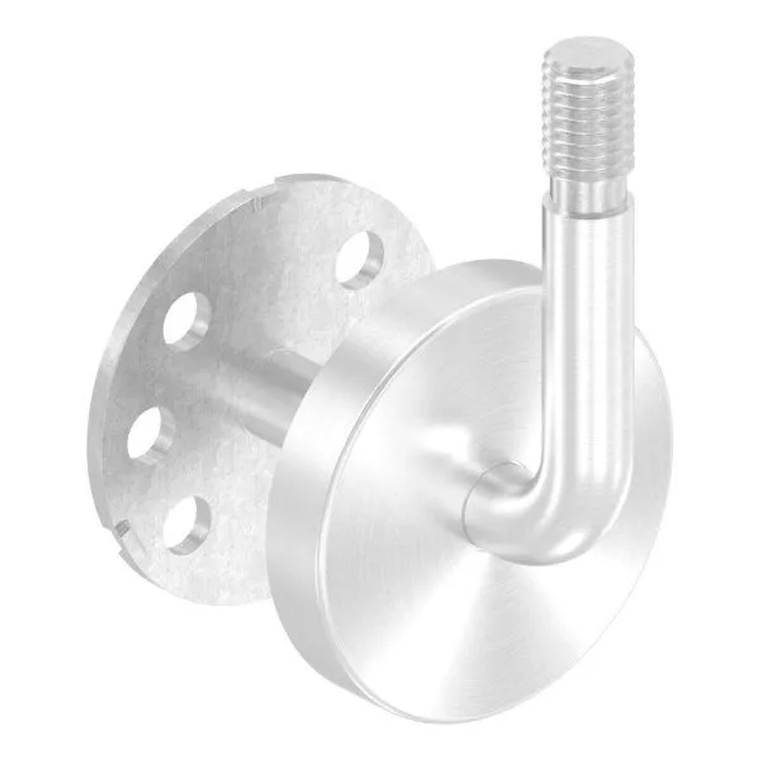 FeNau Handlaufhalter V2A Ronde 58 mm Wandabstand 66 mm M12 Mit Abdeckrosette Verschweißt