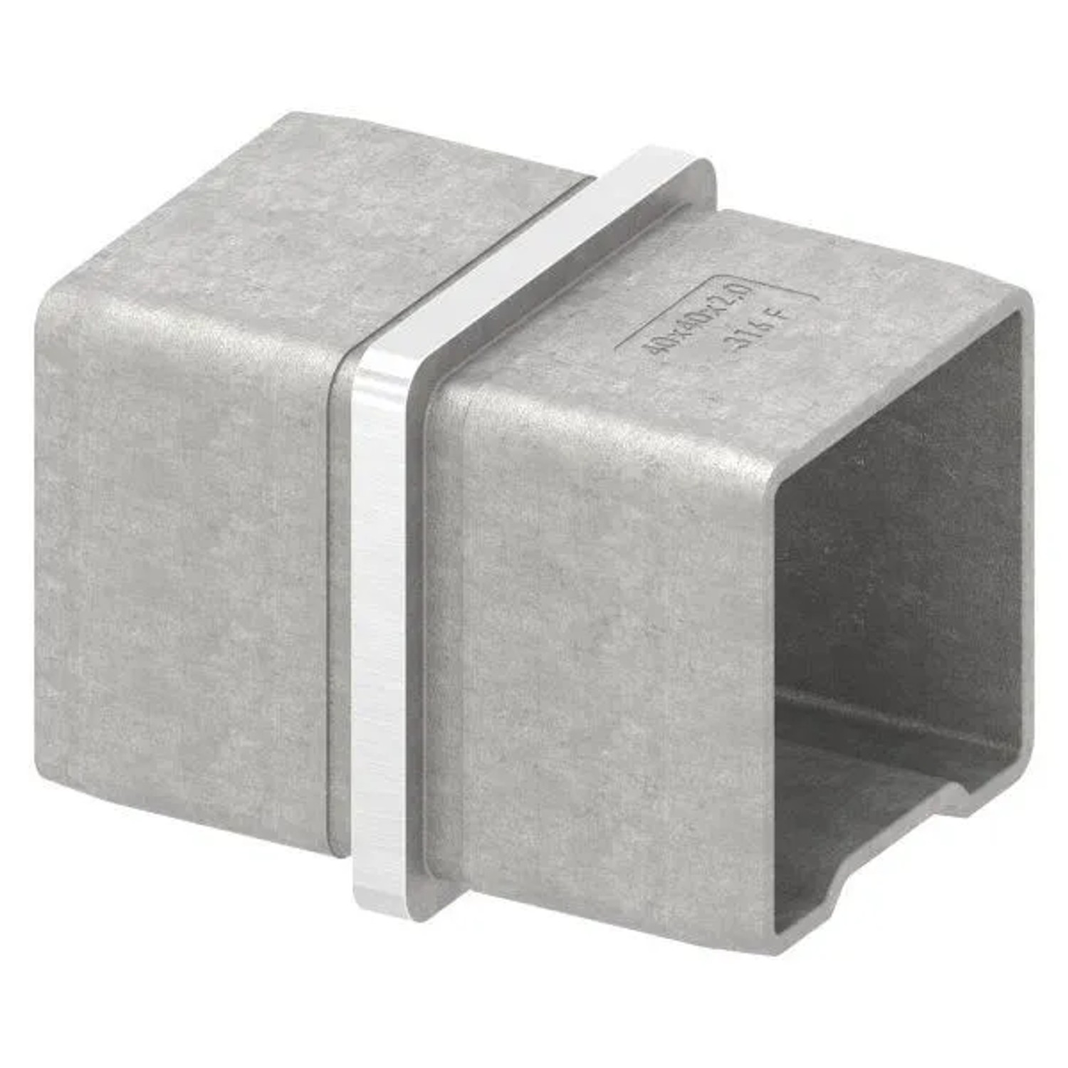 FeNau Vierkantrohr-Steckverbinder V4A 40x40x2,0 mm Gerade