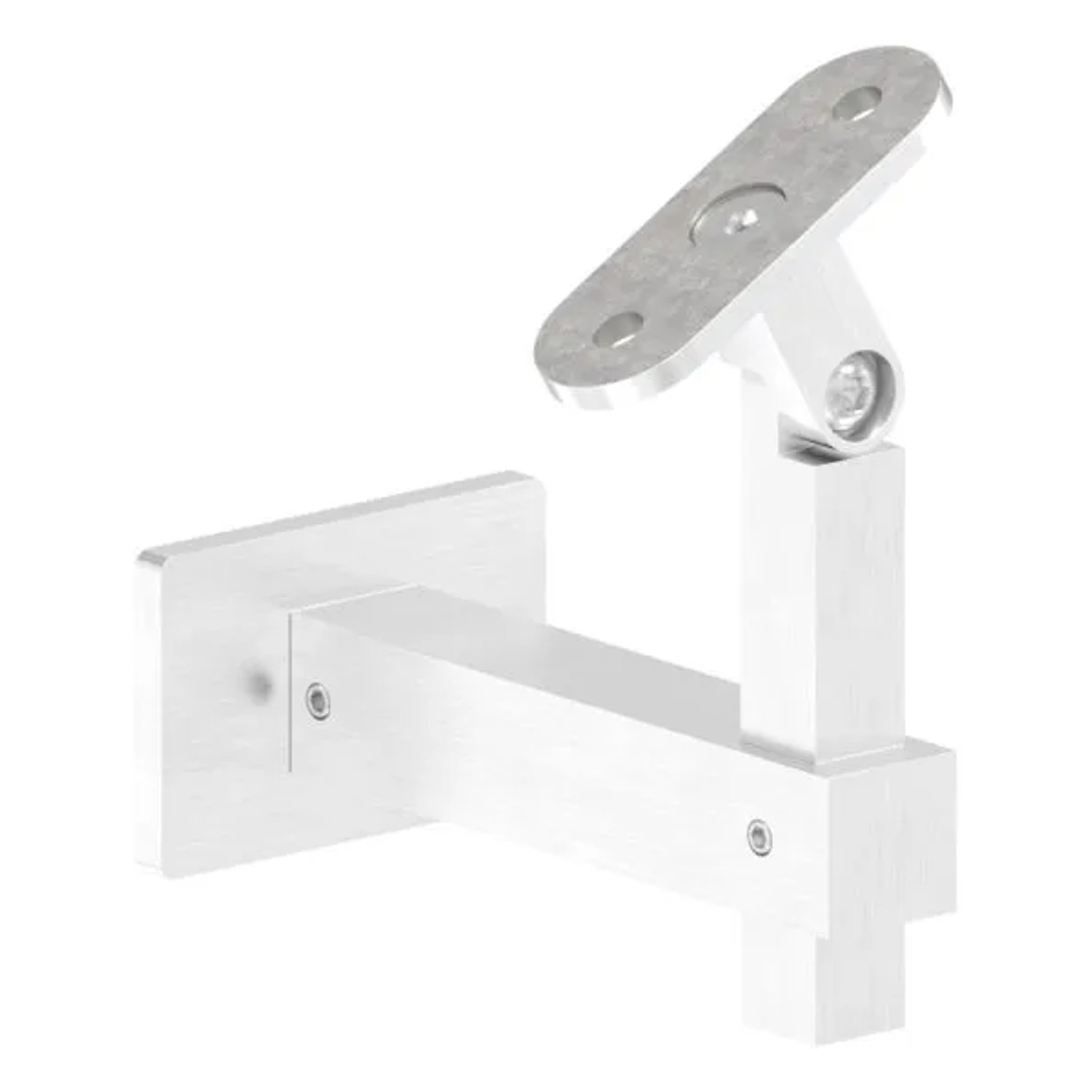 FeNau Handlaufhalter V4A Wandabstand 92 mm Eckig Mit Gelenk Für Gerade Anschlussplatte