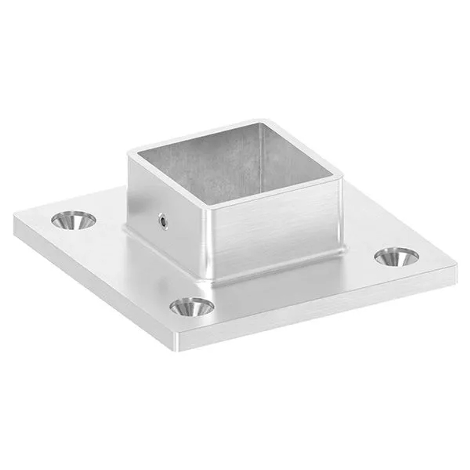 FeNau Wand- Und Bodenanker Edelstahl V4A Für Rohr 40x40 mm Mit 4 Bohrungen Ø 6,5 mm