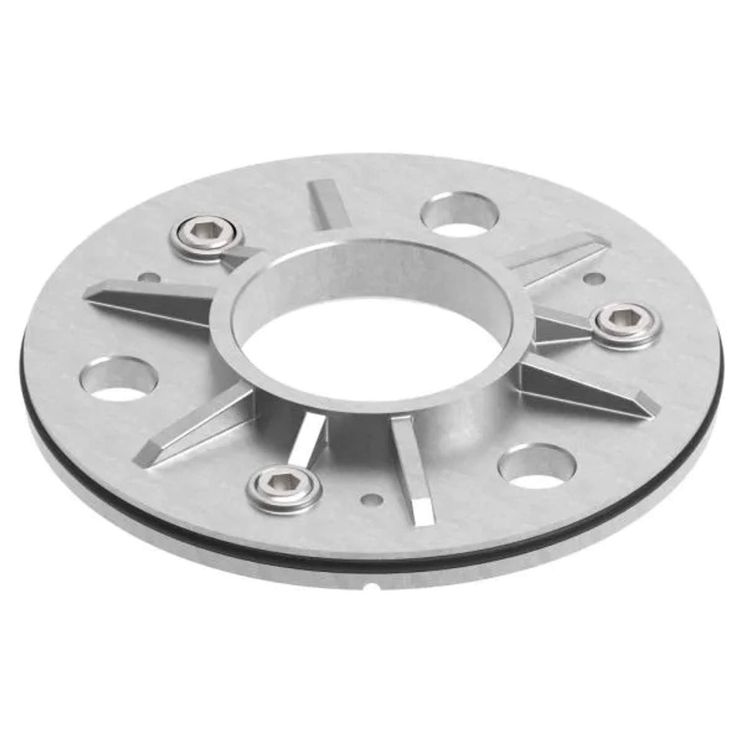 FeNau Ankerplatte Edelstahl V2A Ø 123,5 X 8 mm Für Rohr Ø 48,3 mm Roh