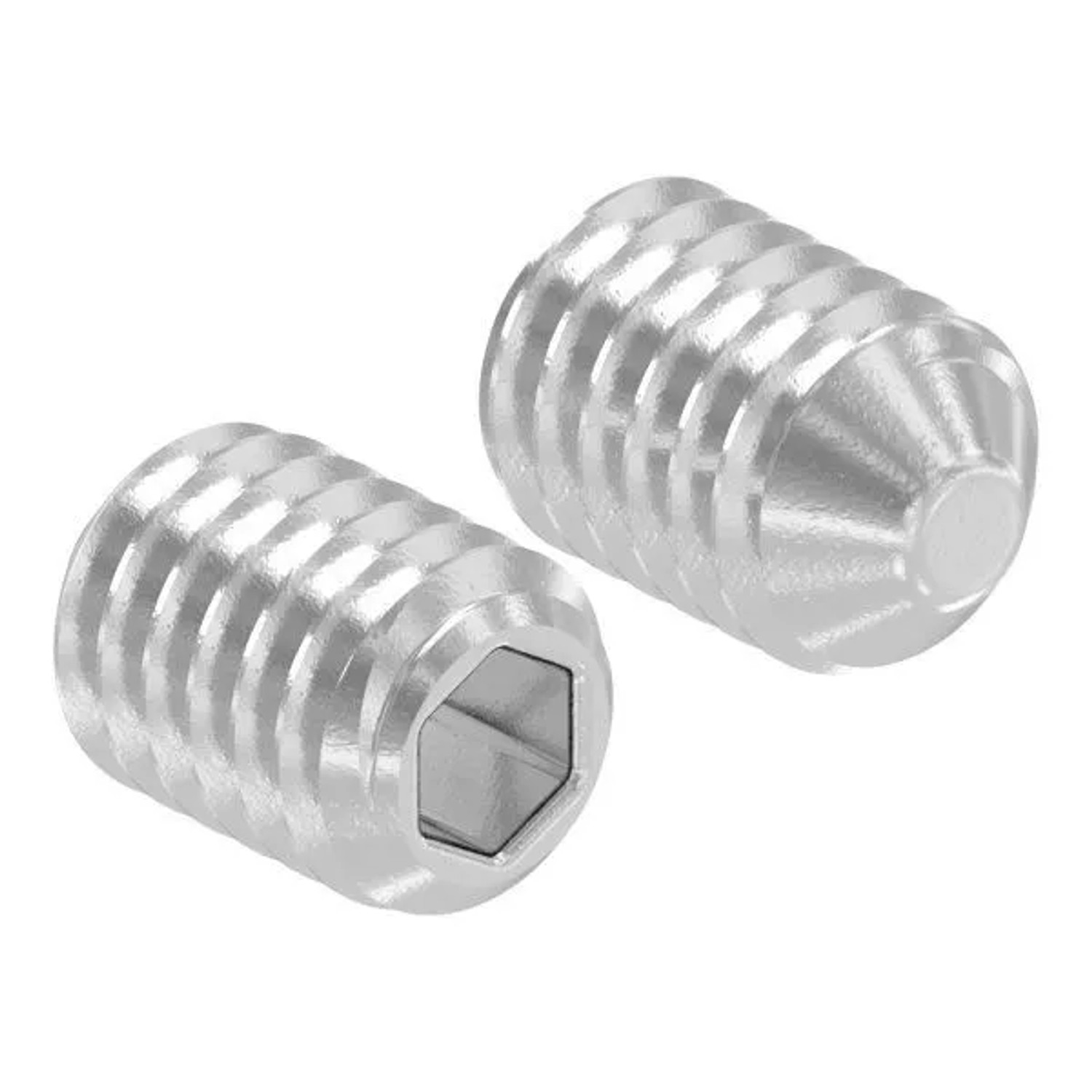 FeNau Gewindestift V2A Edelstahl M4x6 Mit Innensechskant Und Spitze