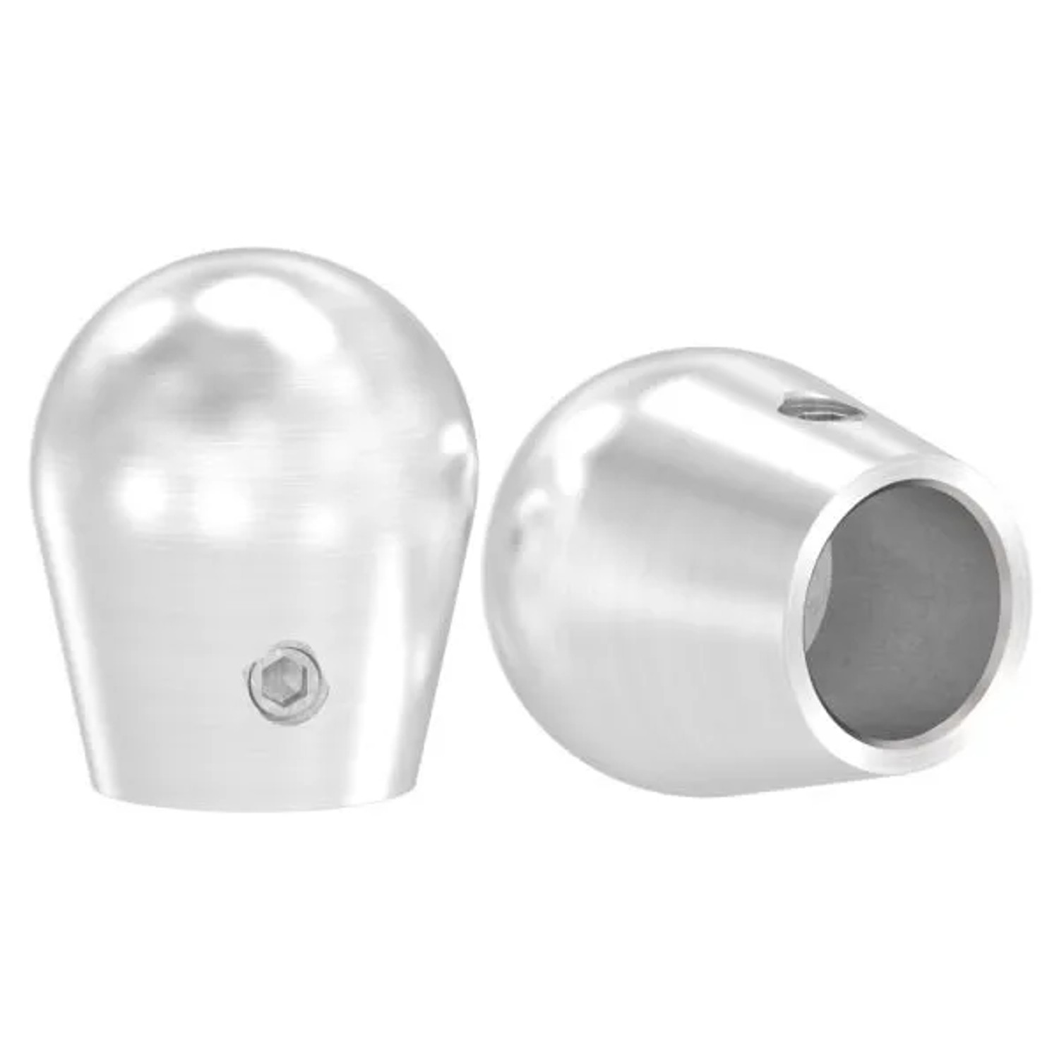 FeNau Endkappe Edelstahl V2A Ø 14 mm Halbrund Mit Madenschraube