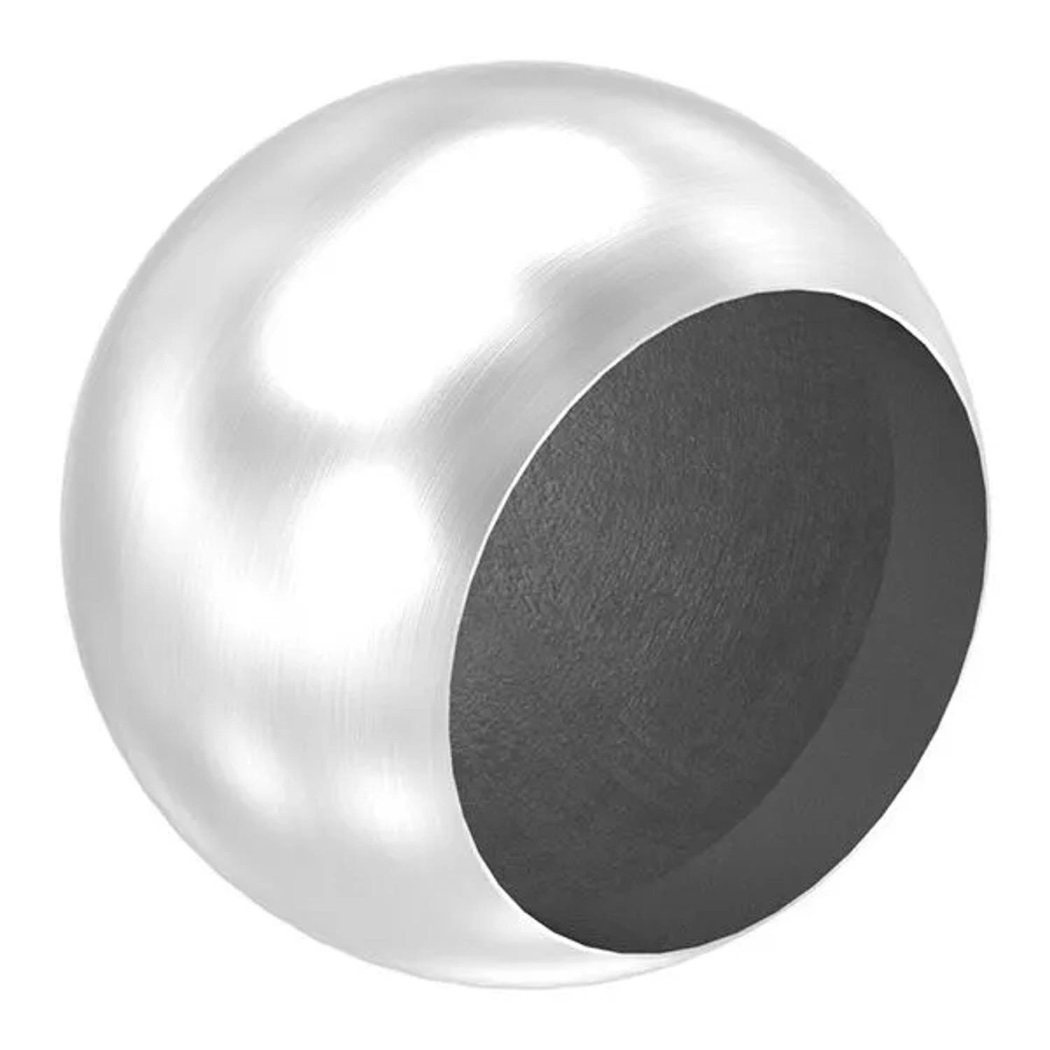 FeNau Abschlusskugel V2A Edelstahl Ø 64,5 mm Für Ø 48,3 mm Rohr Hohl M8 Korn 240