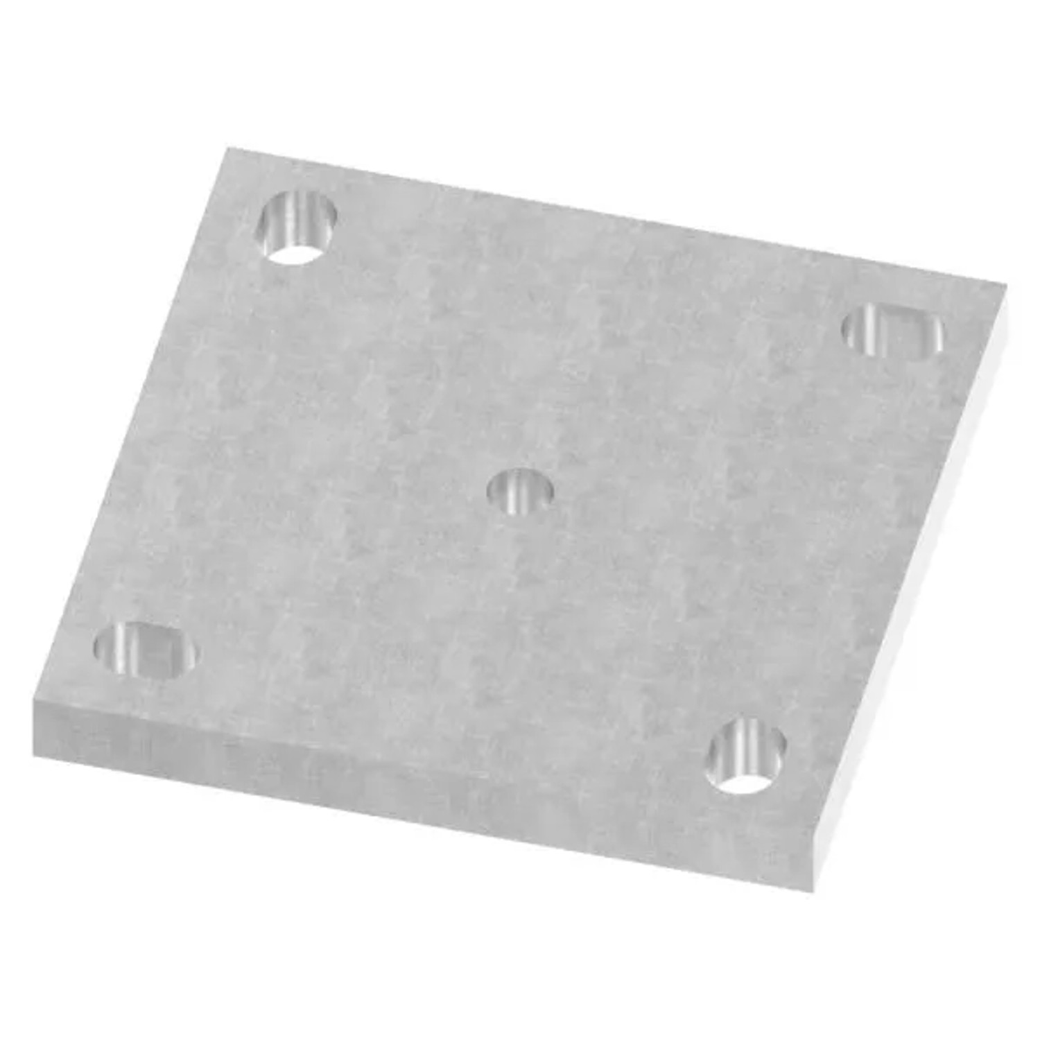 FeNau Ankerplatte Stahl Roh 150 X 150 X 15 mm Mit Langlöchern Und Mittelbohrung