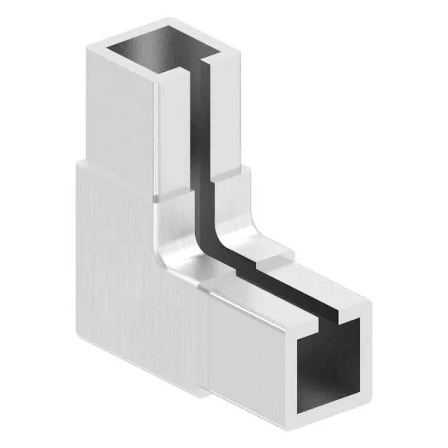 FeNau Eckverbinder Edelstahl V2A Für Klemmprofil 20x20x1,25 mm Geschliffen Korn 240