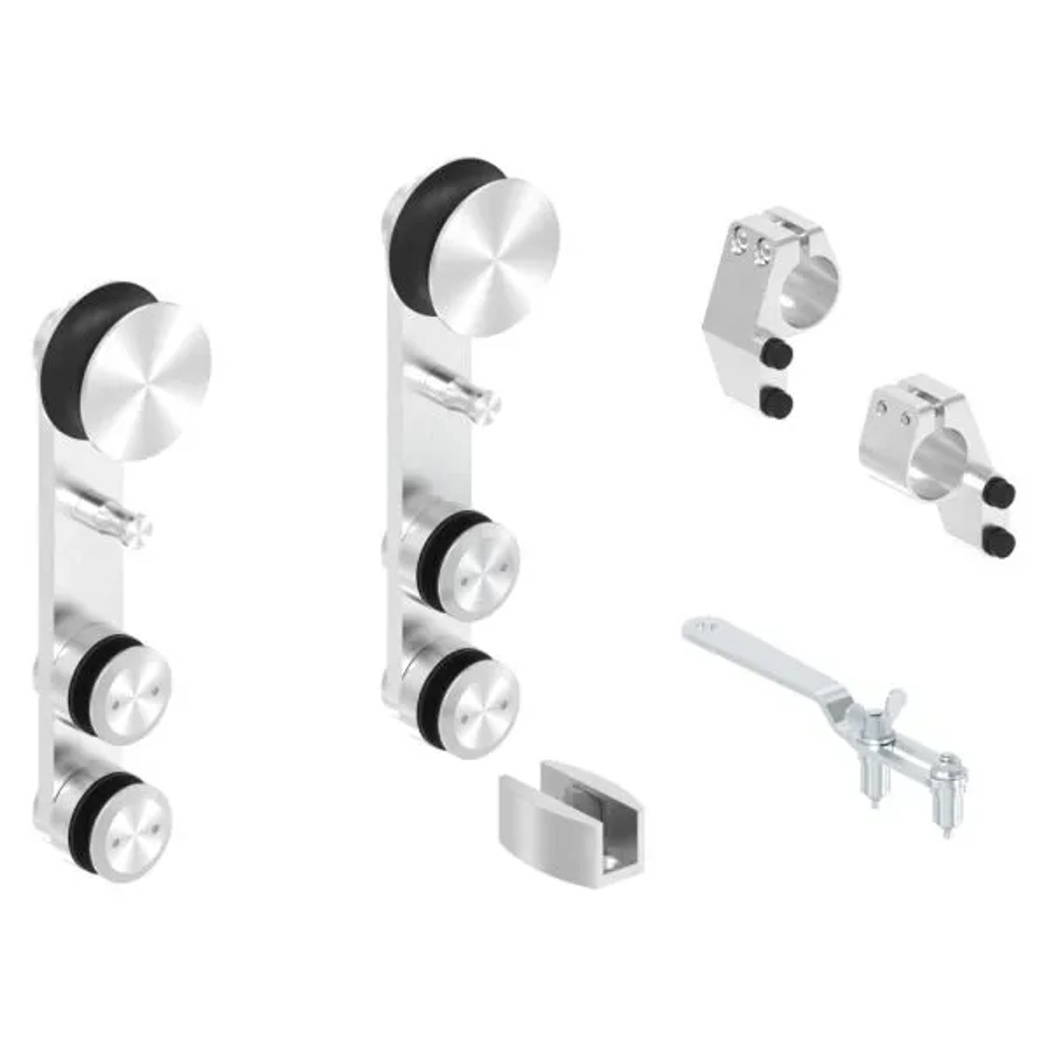 FeNau Glasschiebetürbeschlag V2A Komplett-Set