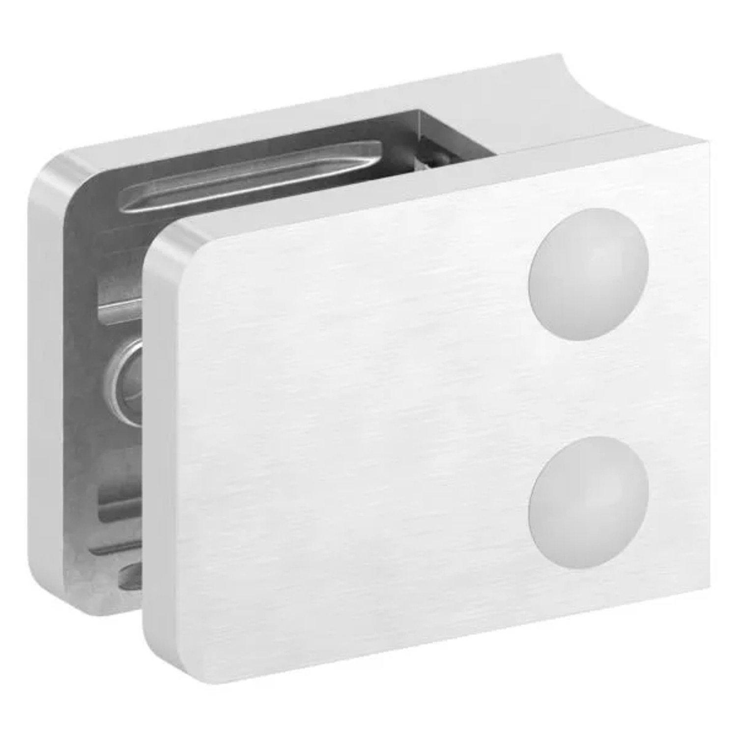 FeNau Glasklemme Edelstahl V2A 45 X 55 X 28,5 mm Für Rohr Ø 60,3 mm Eckig