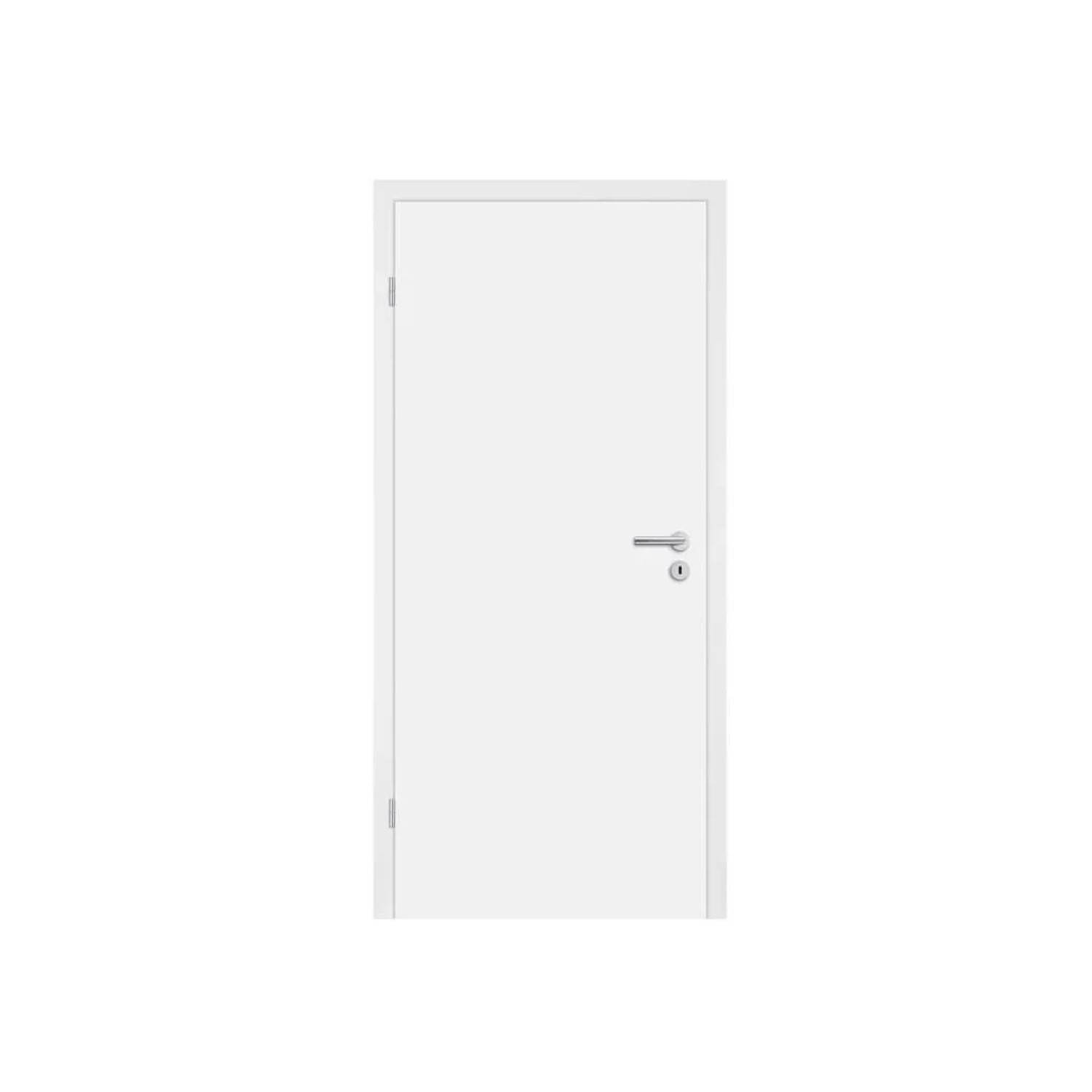 Mosel Türen Wohnungseingangstür Weißlack RAL 9010 Vollspankern Eckkante 1985 x 860 mm 41 mm Stark Klimaklasse 2 DIN Rechts