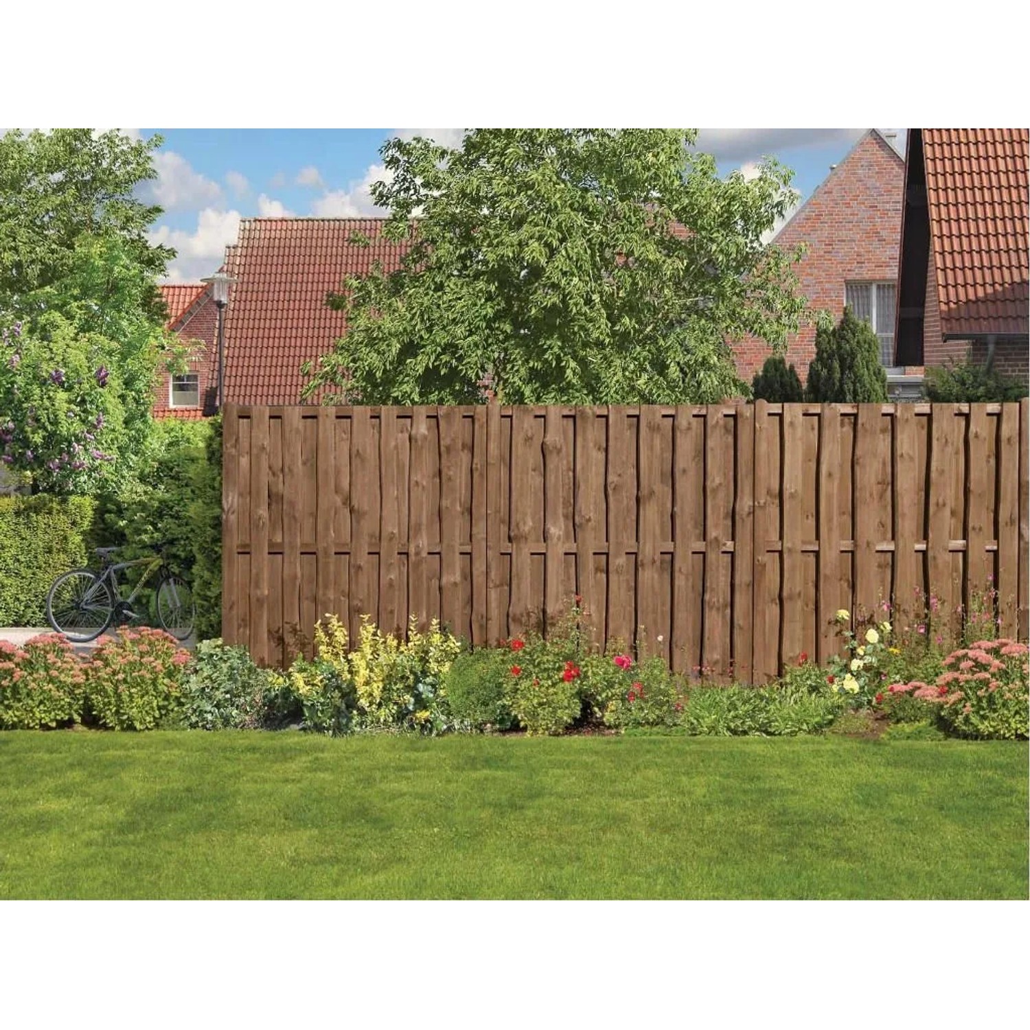 Woodtex Natura Bohlen-Zaun DIY-Bausatz Braun