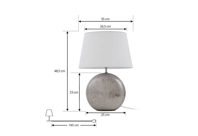 Lindby Tischlampe Florentino 9626183 in Weiß aus Textil 1-flammig E27 Wohnzimmerleuchte