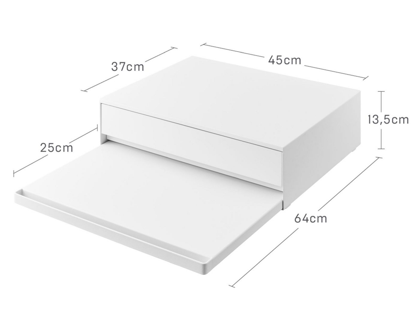 Yamazaki Küchenregal Tower Ausziehtablett und Schublade für die Arbeitsplatte Metall, platzsparend, für mehr Stauraum in der kleinen Küche