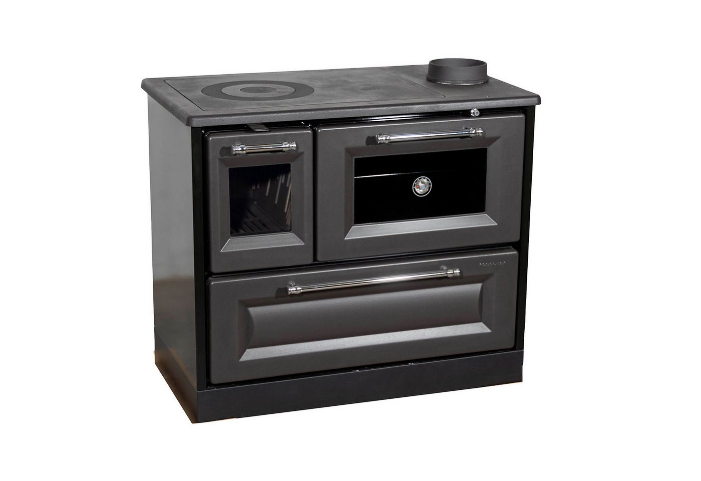 Hosseven Kaminofen mit Backfach und Herdplatte 4012 Anthrazit Holzofen 8 kW Holz Ofen, 7.7 kW, Dauerbrand, Ofen Mehrfachbelegung Kamin Heizofen Küchenherd Bild 4