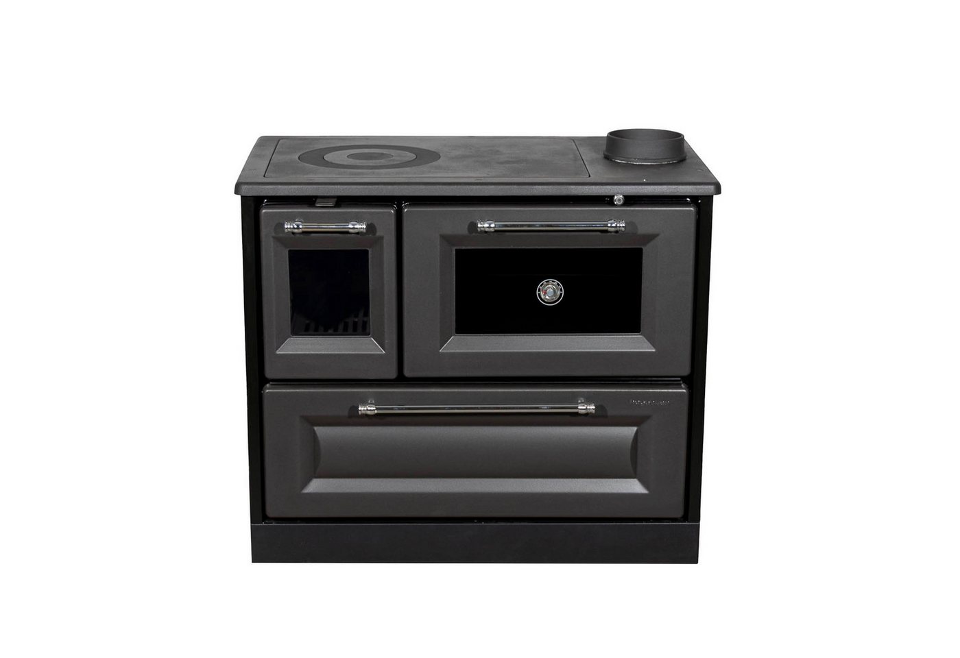 Hosseven Kaminofen mit Backfach und Herdplatte 4012 Anthrazit Holzofen 8 kW Holz Ofen, 7.7 kW, Dauerbrand, Ofen Mehrfachbelegung Kamin Heizofen Küchenherd Bild 5