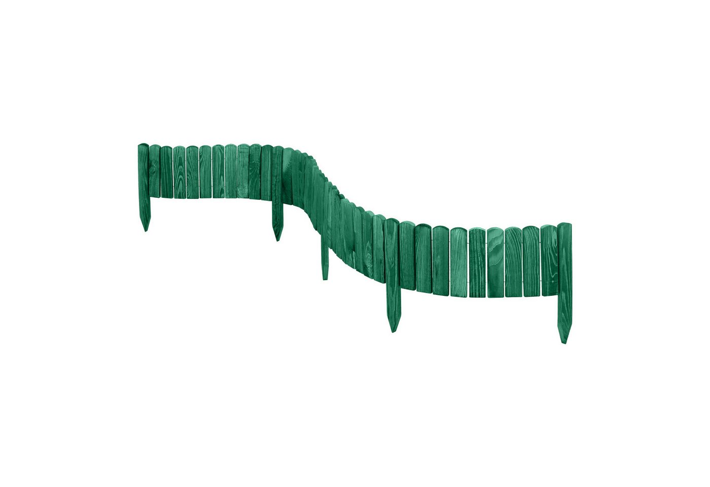 Garronda Rasenkante Beeteinfassung Holz Rollzaun Flexibler Rollborder Länge: 2m GD-0046, LxH: 2x10 cm