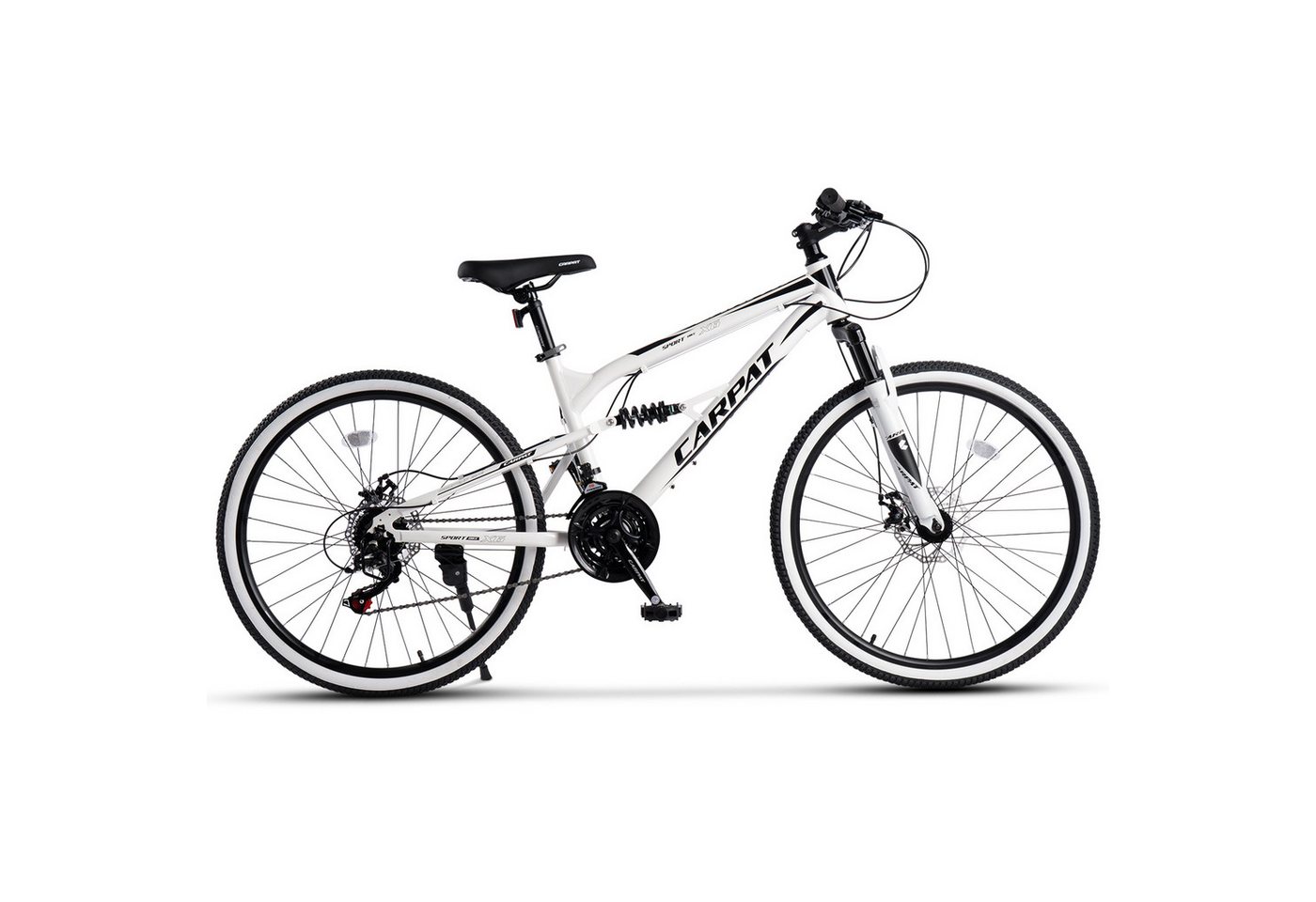 CARPAT SPORT Mountainbike 24 26 Zoll Fahrrad für Herren Damen Jungen, 21 Gang Shimano Tourney Schaltwerk, Kettenschaltung, mechanische Scheibenbremse, MTB Fahrrad Bike Bild 4