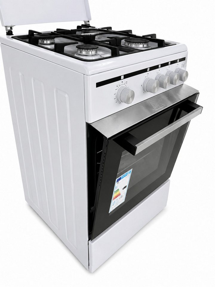 Gasmann Gas-Standherd Gasmann Gas-Standherd,50x60cm,4 Flammen,Gasbackofen,Gasgrill,Drehspieß, mit 1-fach-Teleskopauszug Bild 3