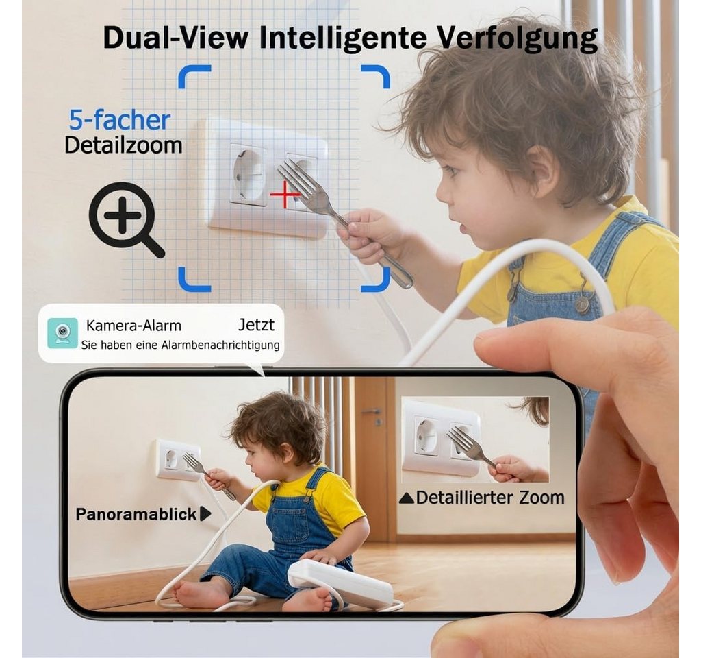 SpionProfi Überwachungskamera Wifi Mini Kamera 5G Wlan mit Nachtsicht und Bewegungsmelder (1-tlg., Mini Cam Live IP Überwachungskamera mit kostenloser App)