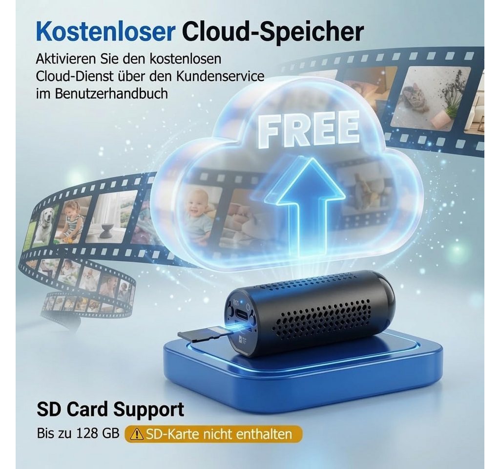 SpionProfi Überwachungskamera Wifi Mini Kamera 5G Wlan mit Nachtsicht und Bewegungsmelder (1-tlg., Mini Cam Live IP Überwachungskamera mit kostenloser App) Bild 5