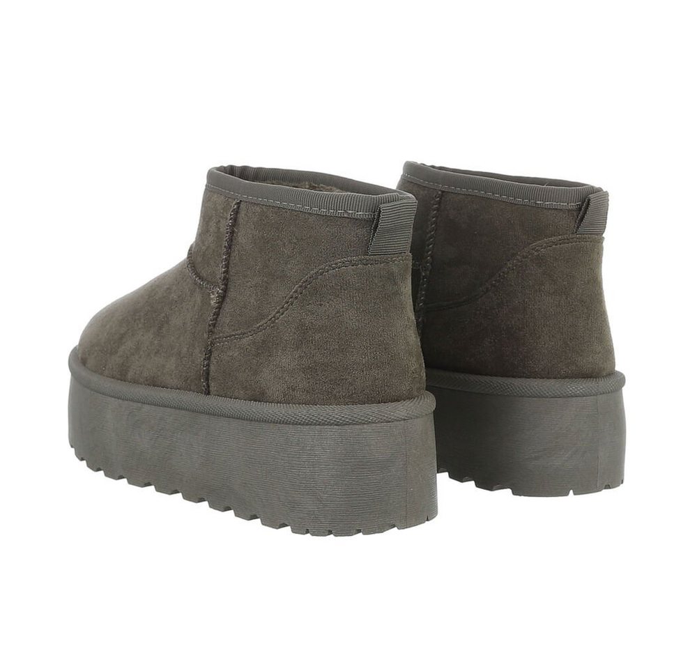 Ital-Design Damen Snowboots Freizeit Snowboots Plateaustiefeletten Snowboots (84338249) Flach Plateaustiefeletten in Olive Bild 3