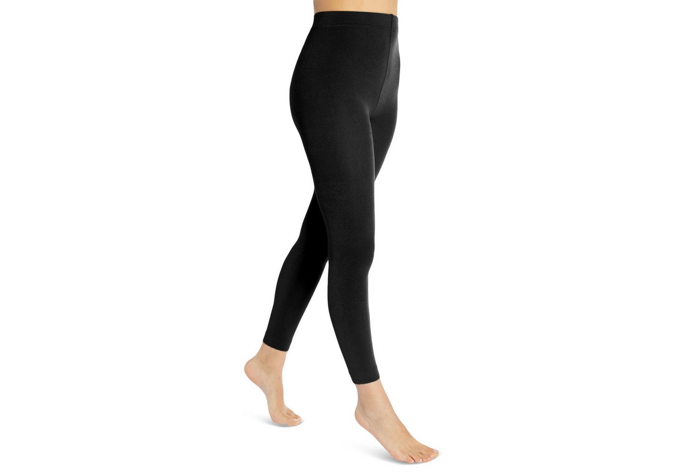 sockenkauf24 Thermoleggings Damen THERMO Leggings mit Innenfleece in vielen Farben (50-52, Schwarz) extra warm Winter Leggings, WP