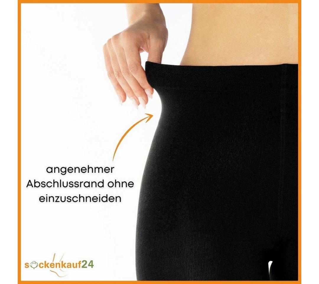 sockenkauf24 Thermoleggings Damen THERMO Leggings mit Innenfleece in vielen Farben (50-52, Schwarz) extra warm Winter Leggings, WP Bild 4
