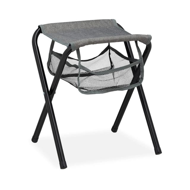 Relaxdays Campinghocker Eisen Schwarz Faltbar Mit Tasche 40 cm x 35 cm x 30 cm