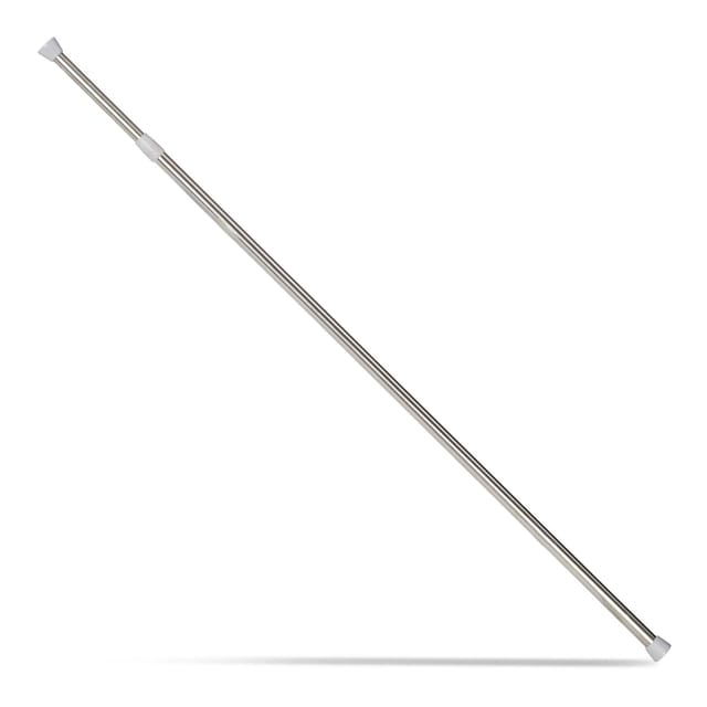Relaxdays Teleskopstange Edelstahl Silber Verstellbar Rutschfest 130 cm x 220 cm