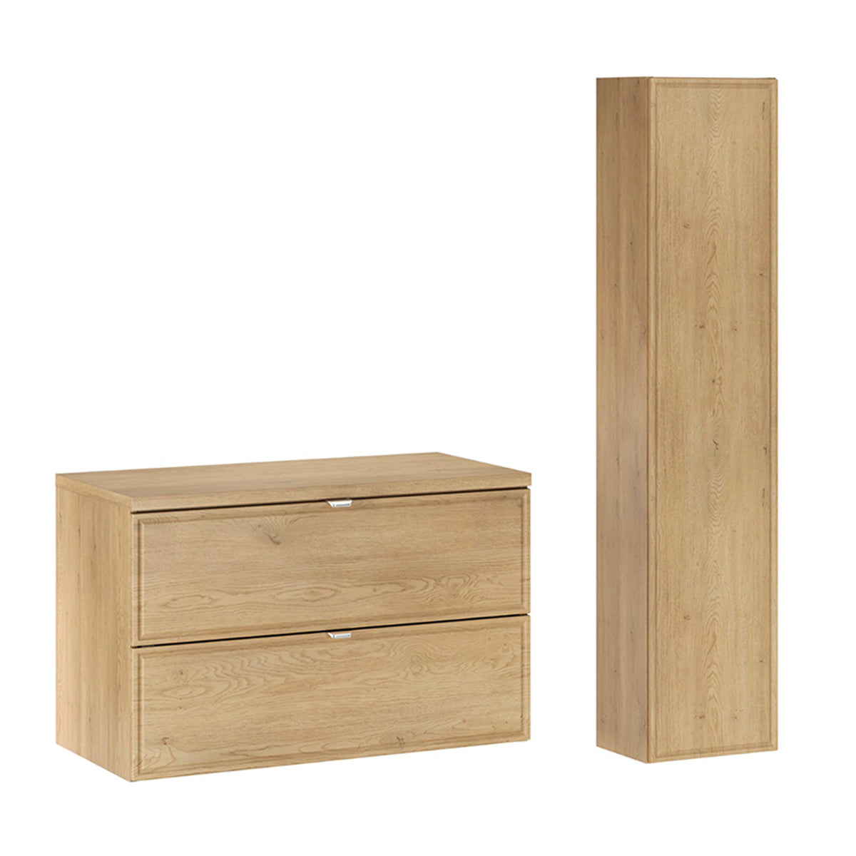 Set Waschtischunterschrank 80cm Und Säule Elias Holz