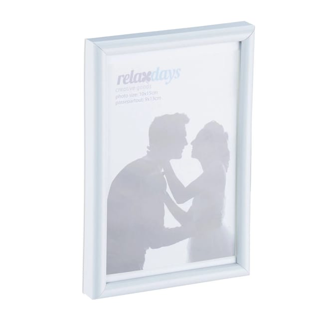Relaxdays Bilderrahmen Kunststoff Weiß 2er Set 10 x 15 cm