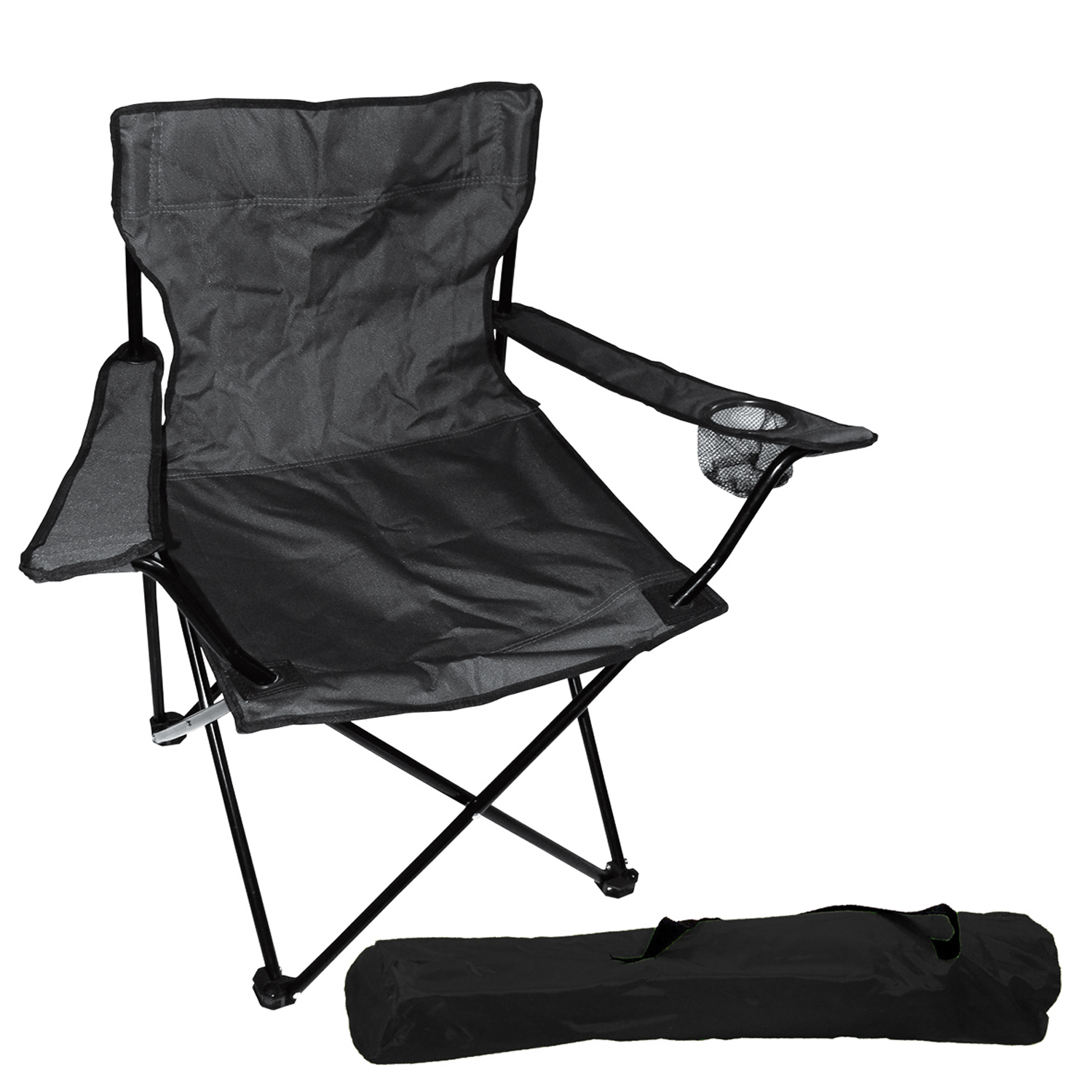 Anglersessel Mit Getränkehalter Schwarz-dpo2430